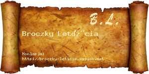 Broczky Letícia névjegykártya